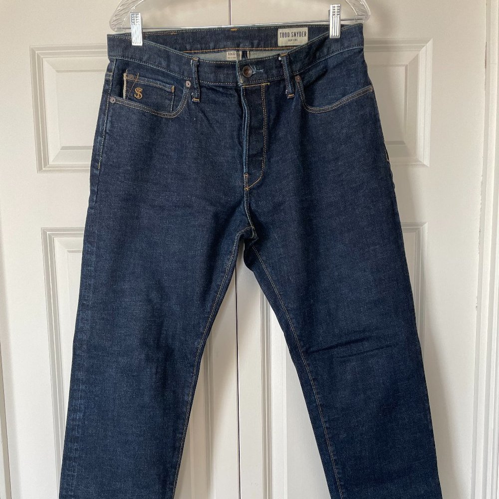 Todd Snyder Straight Fit Japanese Stretch Selvedge Jean in Indigo Rinse 32x32